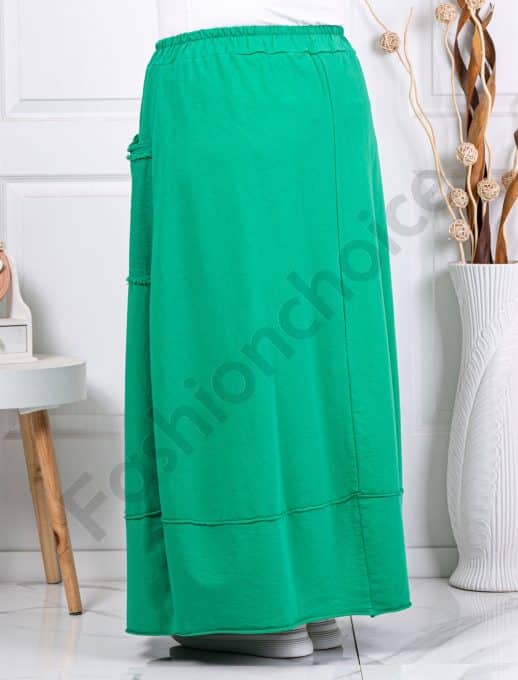 Fusta maxi sport-elegant cu buzunare-verde cod 3130-1