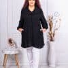 Camasa maxi eleganta cu broderie si pietricele cod 22307