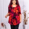 Tunica maxi cu imprimeu floral-bordo cod 241348-1