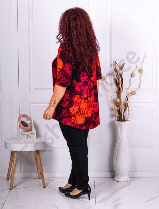 Tunica maxi cu imprimeu floral-bordo cod 241348-1