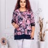 Tunica maxi cu imprimeu multicolor-roz cod 241405