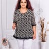 Tunica maxi din dantela elastica-negru/alb cod 241150