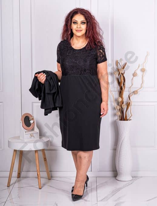 Set elegant maxi din rochie si sacou-negru cod 24100
