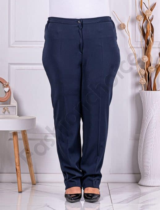 Pantalon maxi clasic cu talie inalta-albastru cod 24029-2