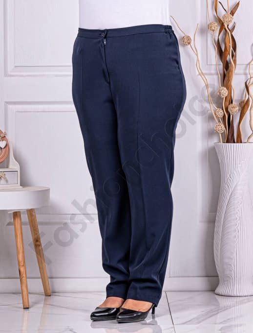 Pantalon maxi clasic cu talie inalta-albastru cod 24029-2