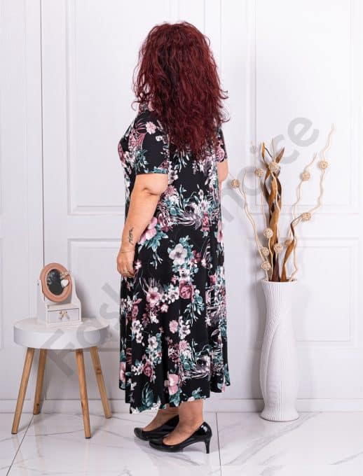 Rochie maxi in clos cu flori mov cod 24234-1