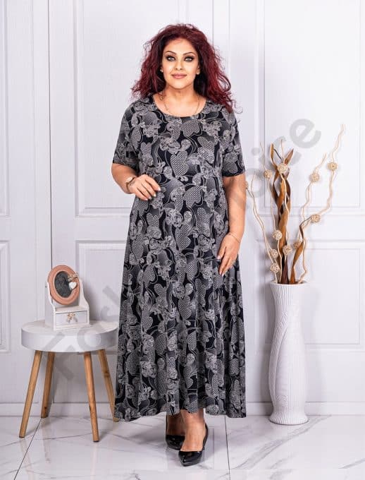Rochie maxi in clos cu figuri abstracte cod 24234-4