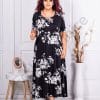 Rochie maxi in clos cu flori albi cod 24234-2