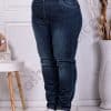 Blugi maxi cu efect usor prespalat-albastru inchis cod 4178