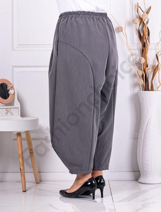 Pantalon maxi tip balon cu croi lejer-gri cod 2909-2