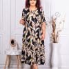 Rochie maxi in clos cu imprimeu floral-capucino cod D246085-4