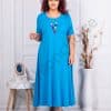 Rochie maxi lunga in clos+cadou colier-turcoaz cod 24235-1