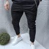 Pantalon sport-elegant pentru barbati cu accesoriu-negru cod 8011
