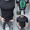 Tricou pentru barbati cu inscris Trust the process-negru cod 241350-29