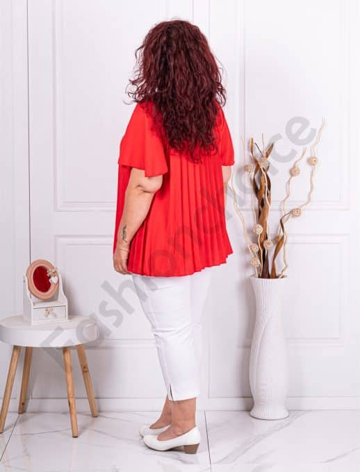Tunica eleganta maxi plisata+cadou colier-rosu cod 2570