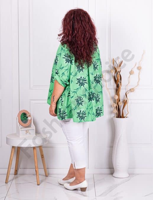 Tunica super maxi cu imprimeu floral-verde cod 82813-1
