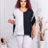 Bluza maxi cu imprimeu negru/alb cod 6082