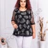 Tunica maxi din tull cu frunze argintii cod 241150-2