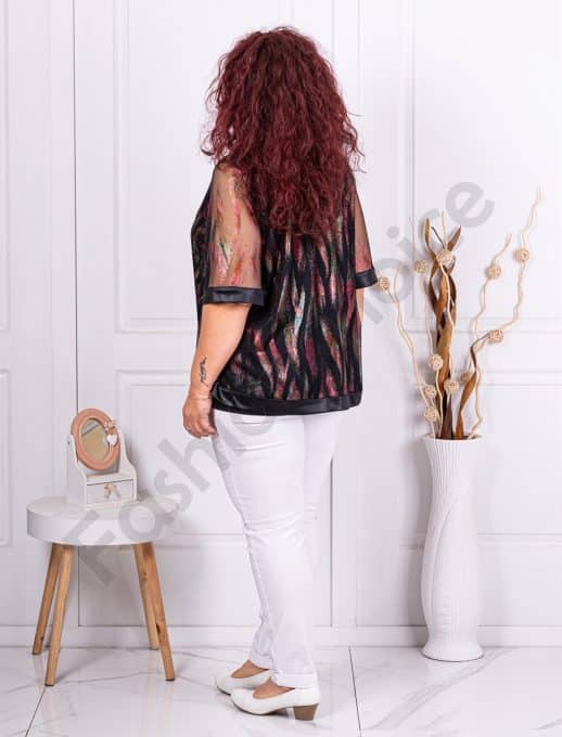 Tunica maxi din tull cu print stralucitoare cod 241150-1