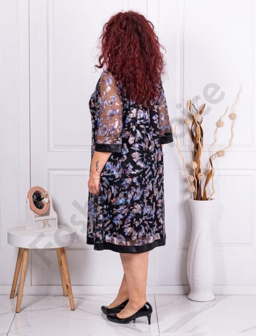 Rochie oficiala maxi cu motive multicolor cod 1167-1