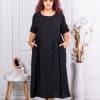 Rochie eleganta maxi in clos cu buzunare-negru cod 10565