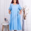 Rochie eleganta maxi in clos cu buzunare-albastru deschis cod 10565-3