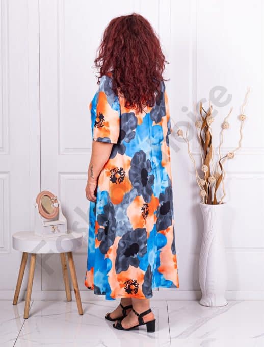 Rochie maxi in clos cu imprimeu in degrade-multicolor cod 24824-2