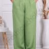 Pantalon maxi pentru vara din 100% bumbac-verde cod 24239-3