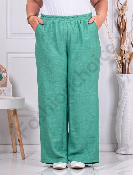 Pantalon maxi pentru vara din 100% bumbac-menta cod 24239-4
