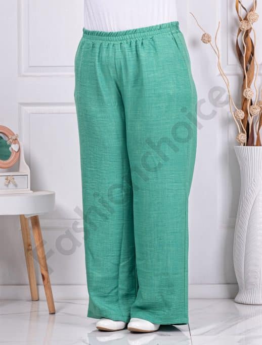 Pantalon maxi pentru vara din 100% bumbac-menta cod 24239-4