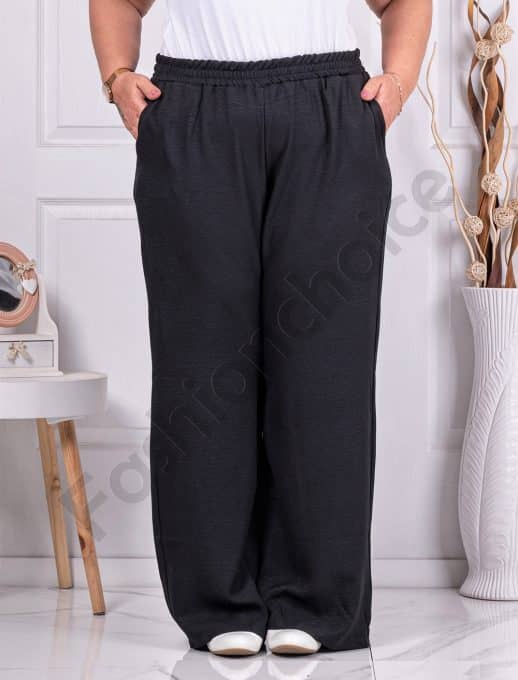 Pantalon maxi pentru vara din 100% bumbac-negru cod 24239