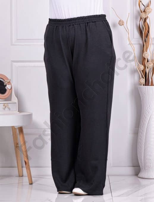Pantalon maxi pentru vara din 100% bumbac-negru cod 24239