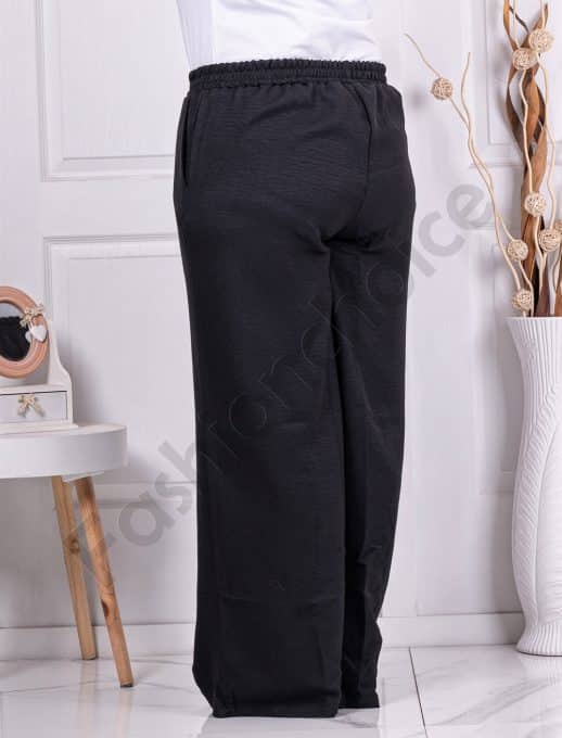 Pantalon maxi pentru vara din 100% bumbac-negru cod 24239
