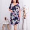 Rochie maxi din sifon cu imprimeu floral-mov cod 23040-3