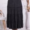 Fusta maxi cu volane si efect sifonat-negru cod 24429