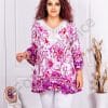 Tunica maxi cu figuri abstracte multicolor-fucsia cod 6820-2