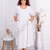 Rochie maxi din 100% In si broderie englezeasca-alb cod 10692-6