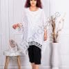 Tunica tip poncho pentru vara cu dantela bruxelles-alb cod 6807-1