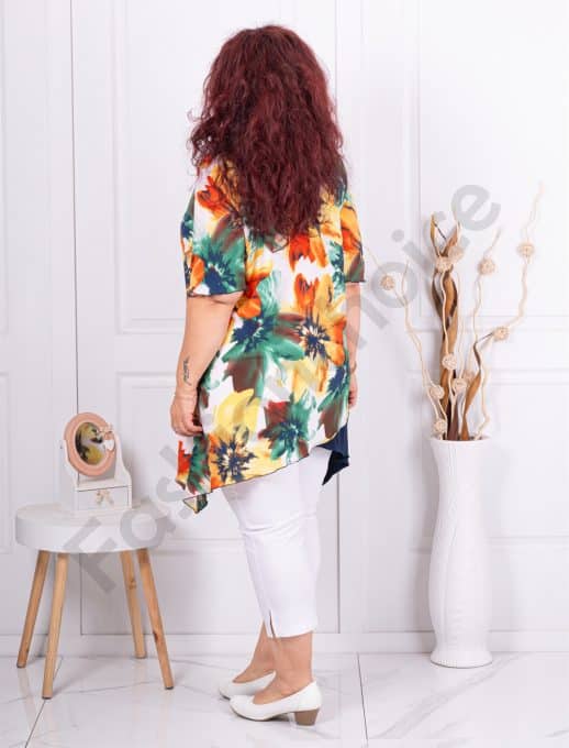 Tunica maxi in clos cu imprimeu flori galbene cod 1365