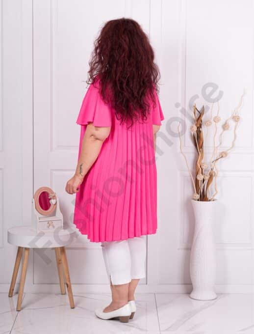 Tunica maxi plisata+cadou colier-fucsia cod 2621-9