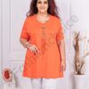 Tunica maxi in cloj cu nasturi decorativi-orange cod 1683-4
