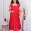 Rochie maxi pentru vara din dantela elastica-rosu cod 4303-2