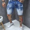 Blugi scurti cu efect ombre-albastru cod 70180
