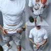 Tricou barbati Oversize cu imprimeu in spate ”NEXT”-alb cod 137-1