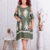 Rochie maxi pentru vara cu umeri decupati-kaki cod 8754