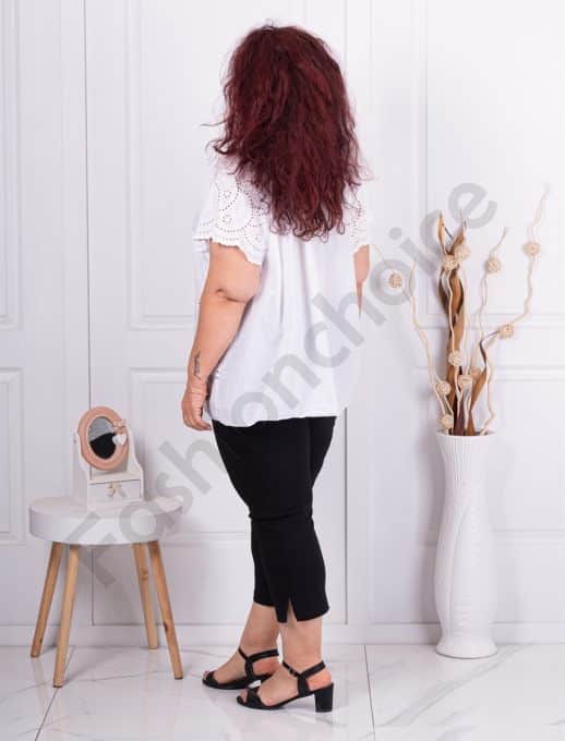 Tunica maxi pentru vara cu broderie englezeasca-alb cod 241145-2