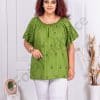Tunica maxi pentru vara cu broderie englezeasca-masliniu cod 241145-4