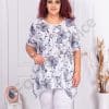Tunica maxi asimetrica cu imprimeu floral si buzunar-alb cod 241146