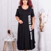 Rochie maxi in clos cu umeri decupati si inscriptie-cod 24824-5