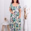 Rochie pentru vara cu imprimeu floral-verde cod 24587-2